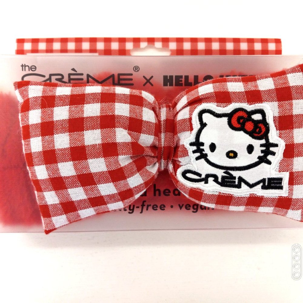 The Crรจme Shop x Hello Kitty Gingham Plush Spa Headband Limited Edition New